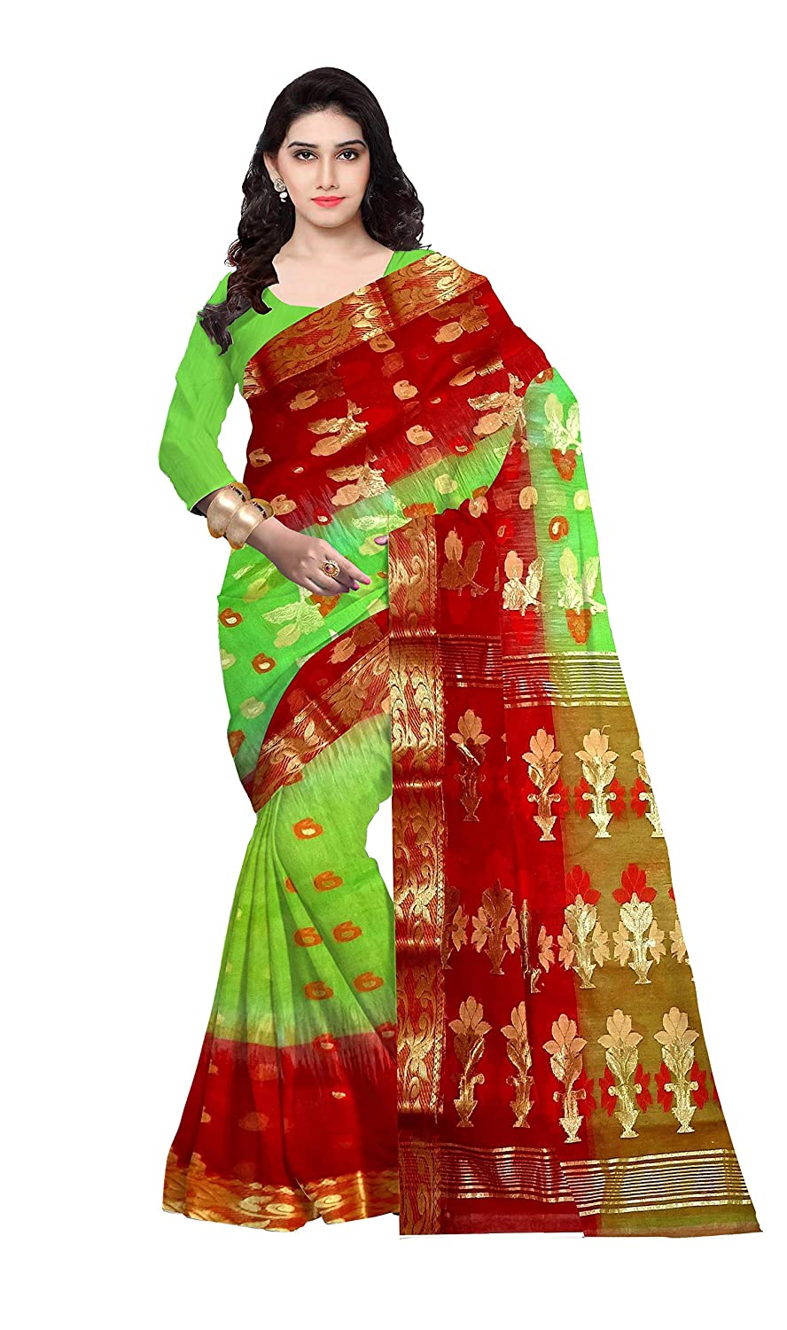 bengal handloom tant tussar silk 2d bumper saree
