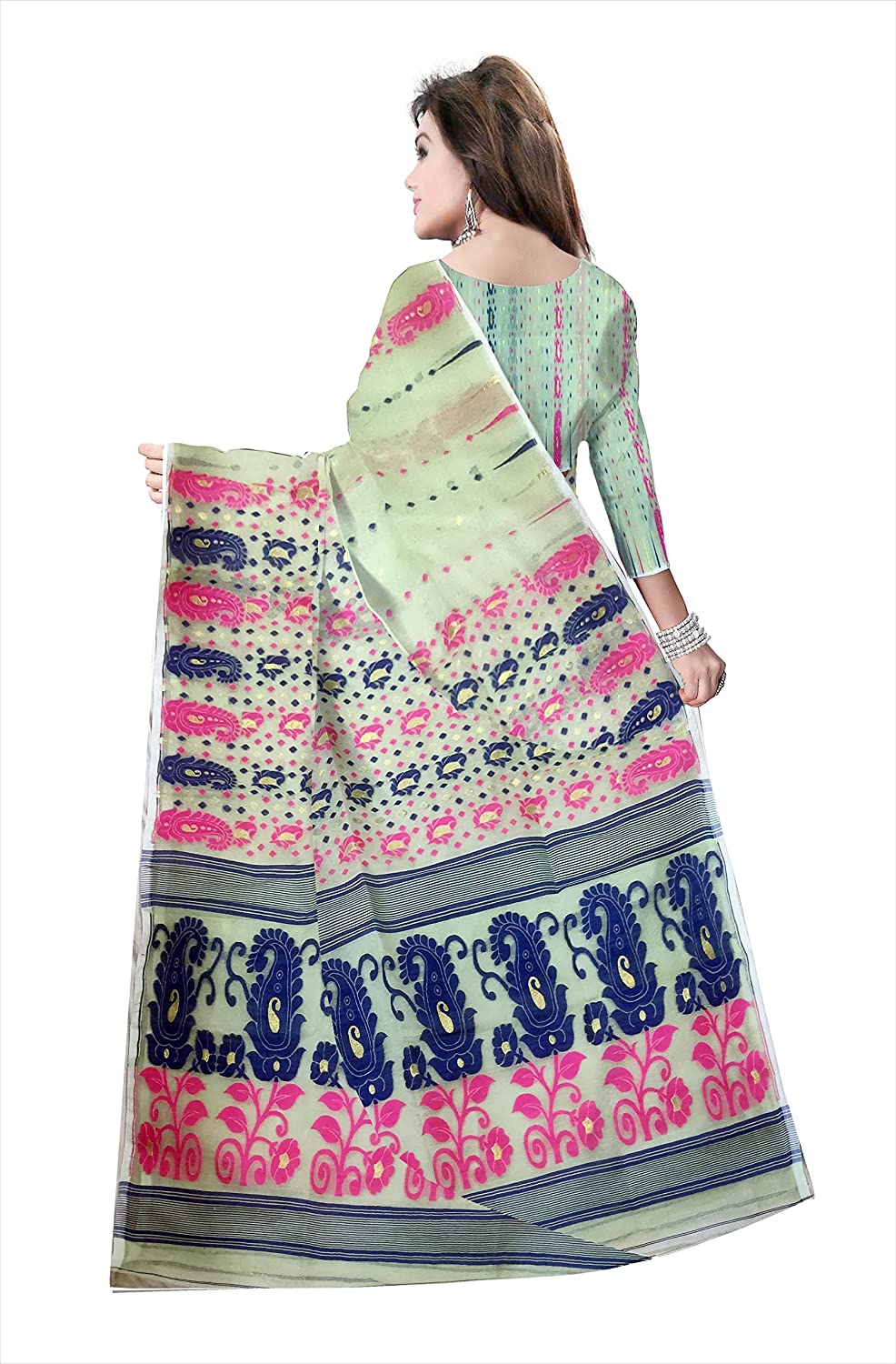 woven floral design soft dhakai jamdani under 3000