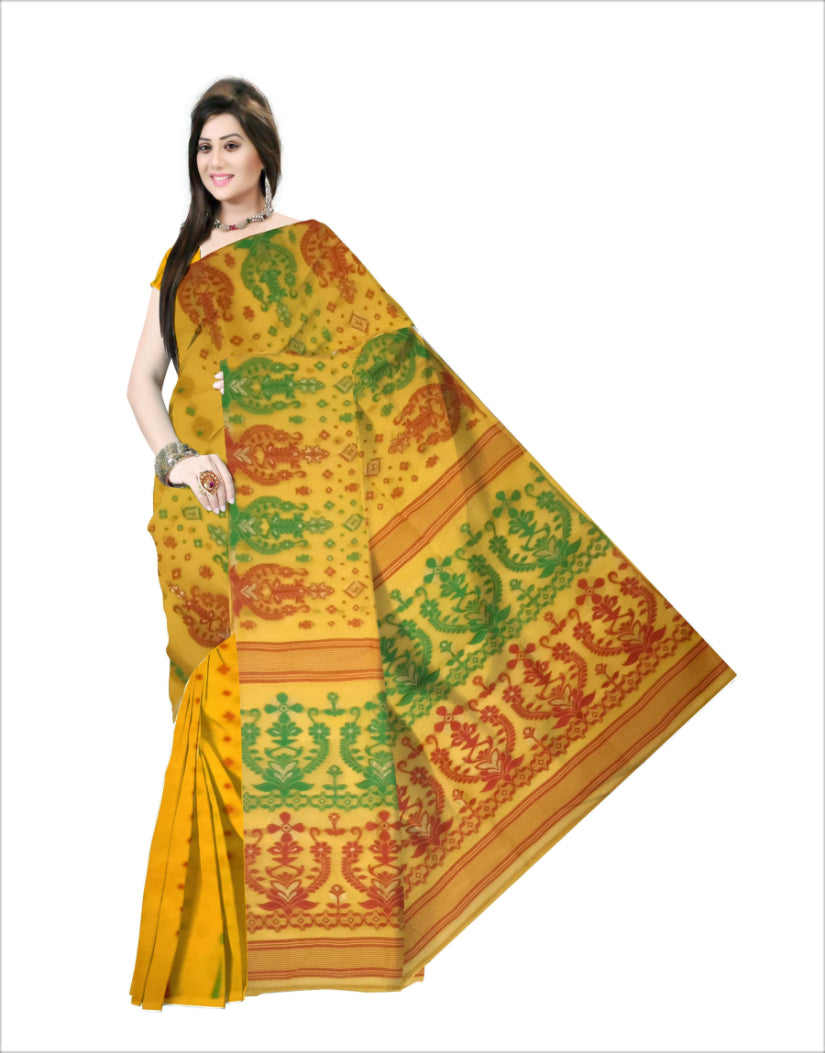 all over dhakai jamdani saree