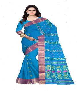 Pradip Fabrics Pure Tant Cotton Dark Pink Color Saree
