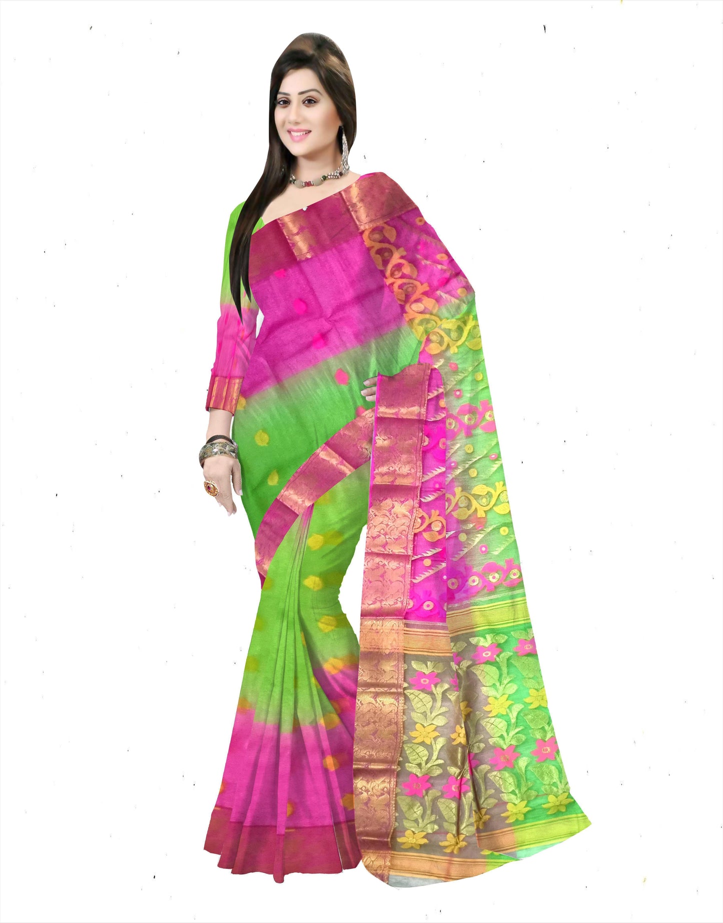 Pradip Fabrics Woven Tant Silk Saree