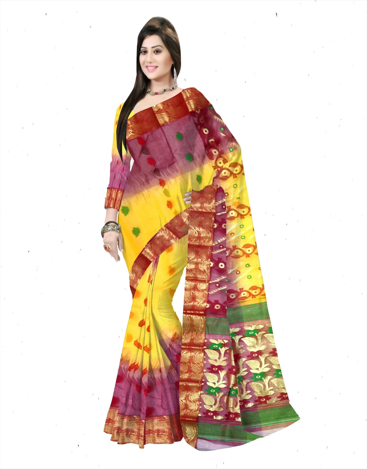 Pradip Fabrics Woven Tant Silk Saree