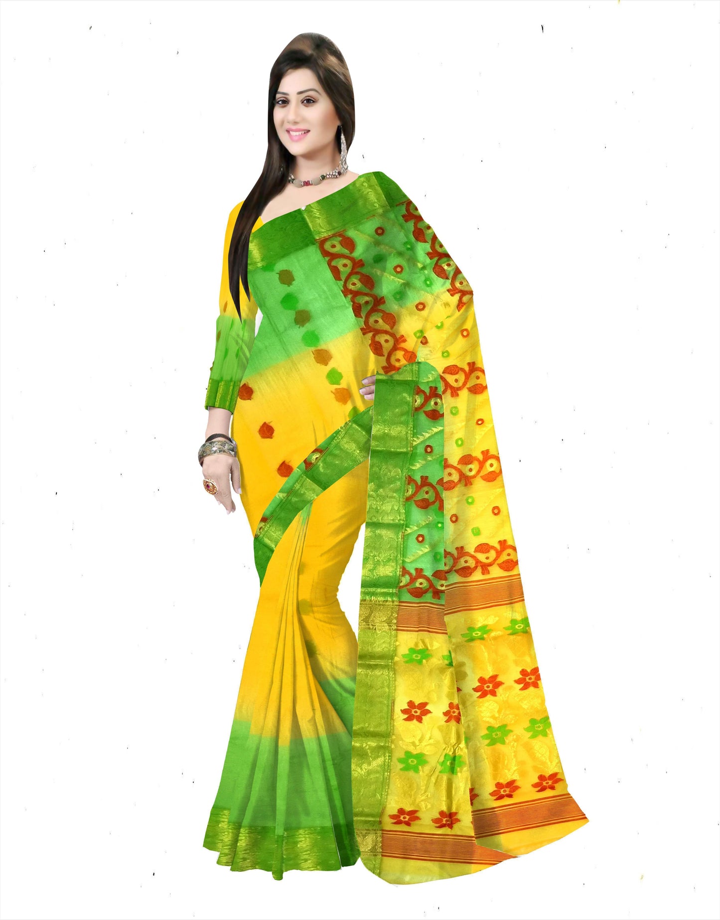 Pradip Fabrics Woven Tant Silk Saree