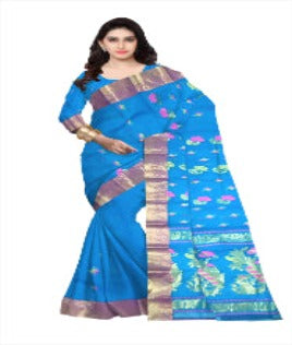 Pradip Fabrics Pure Tant Cotton White (Cream) Color Saree