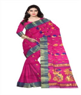 Pradip Fabrics Pure Tant Cotton White (Cream) Color Saree