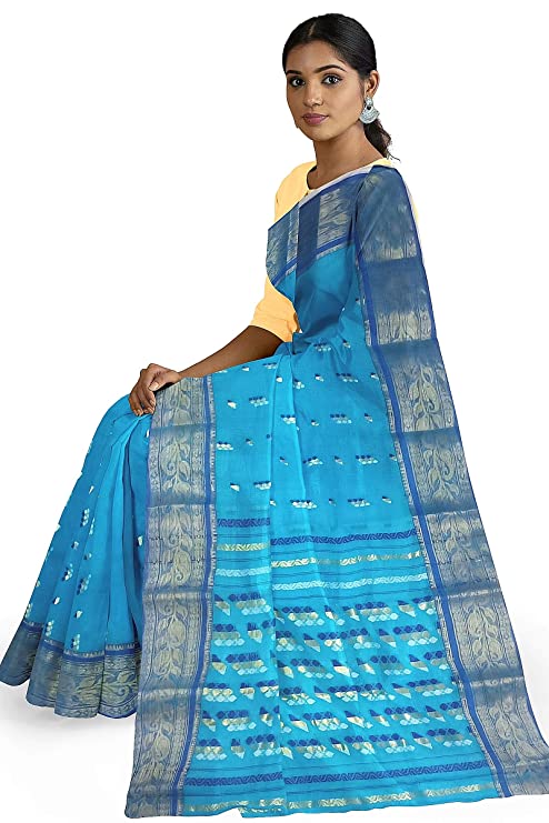 Pradip Fabrics Woven Tant Cotton Blend Saree