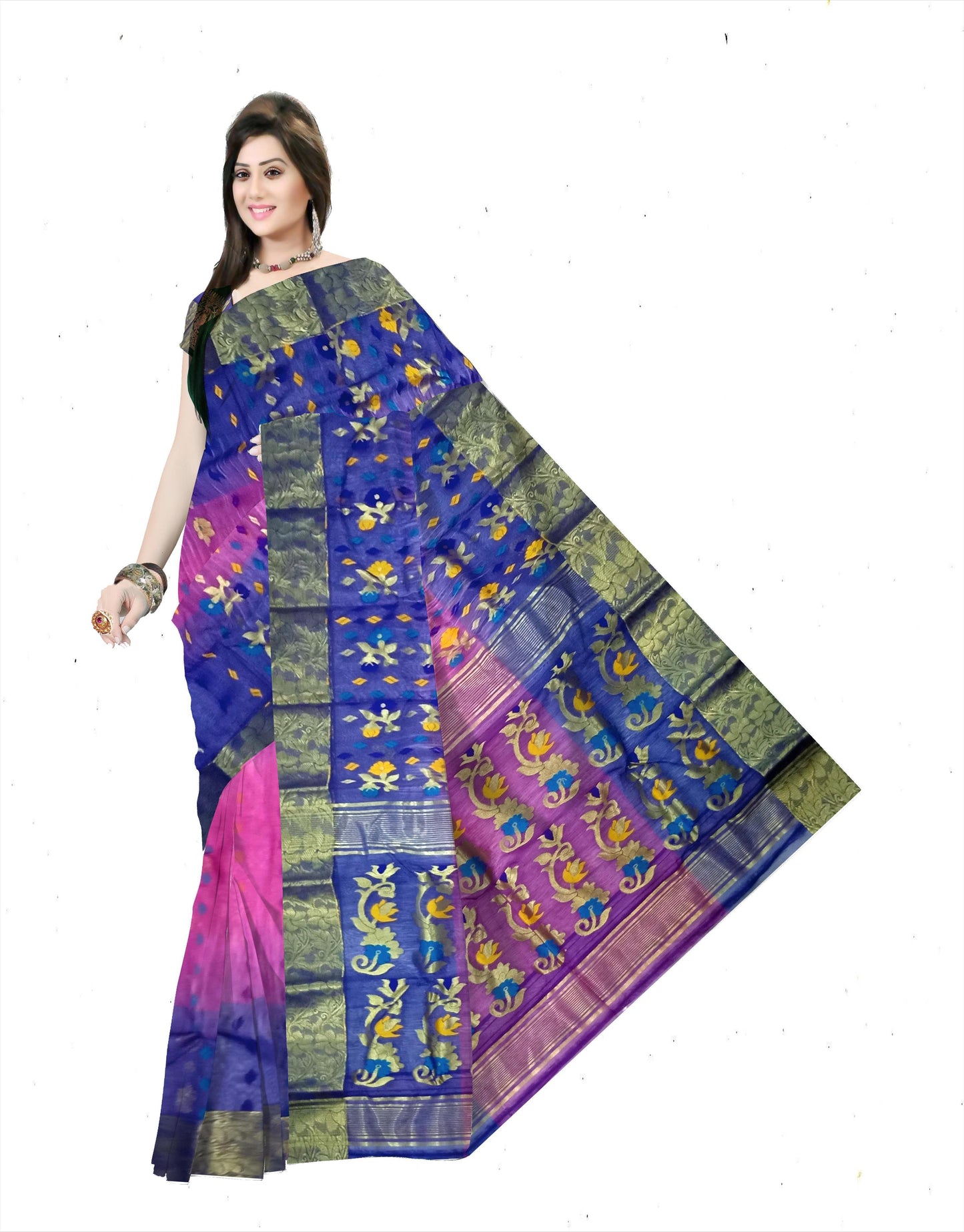 Pradip Fabrics Ethnic Women's Tant Silk Saree