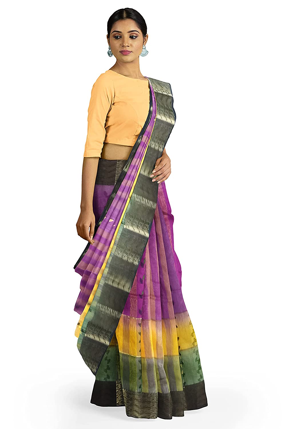 woven floral work saree