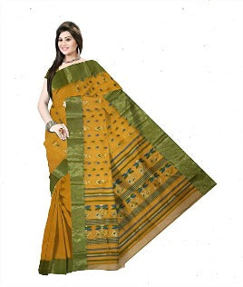 Pradip Fabrics Pure Tant Cotton Yellow Color Saree