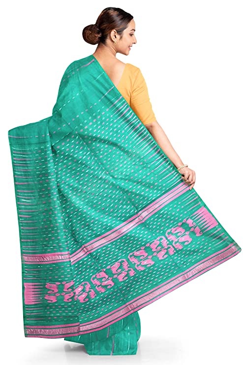 Pradip Fabrics Soft Green Color Tant Silk Blend Saree