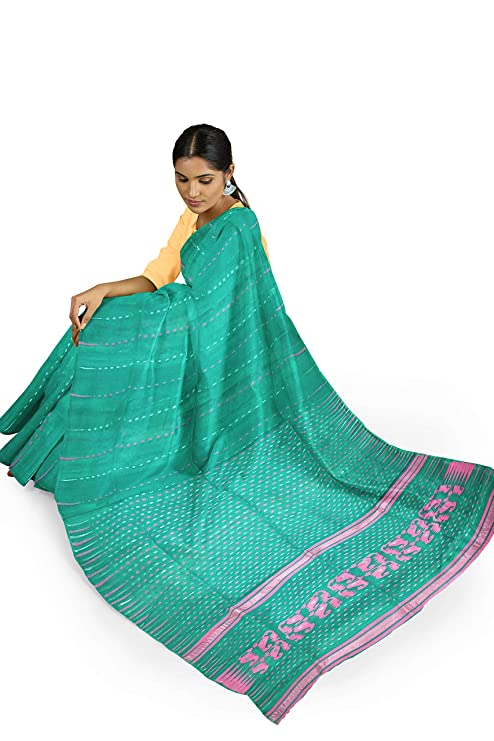 Pradip Fabrics Soft Green Color Tant Silk Blend Saree