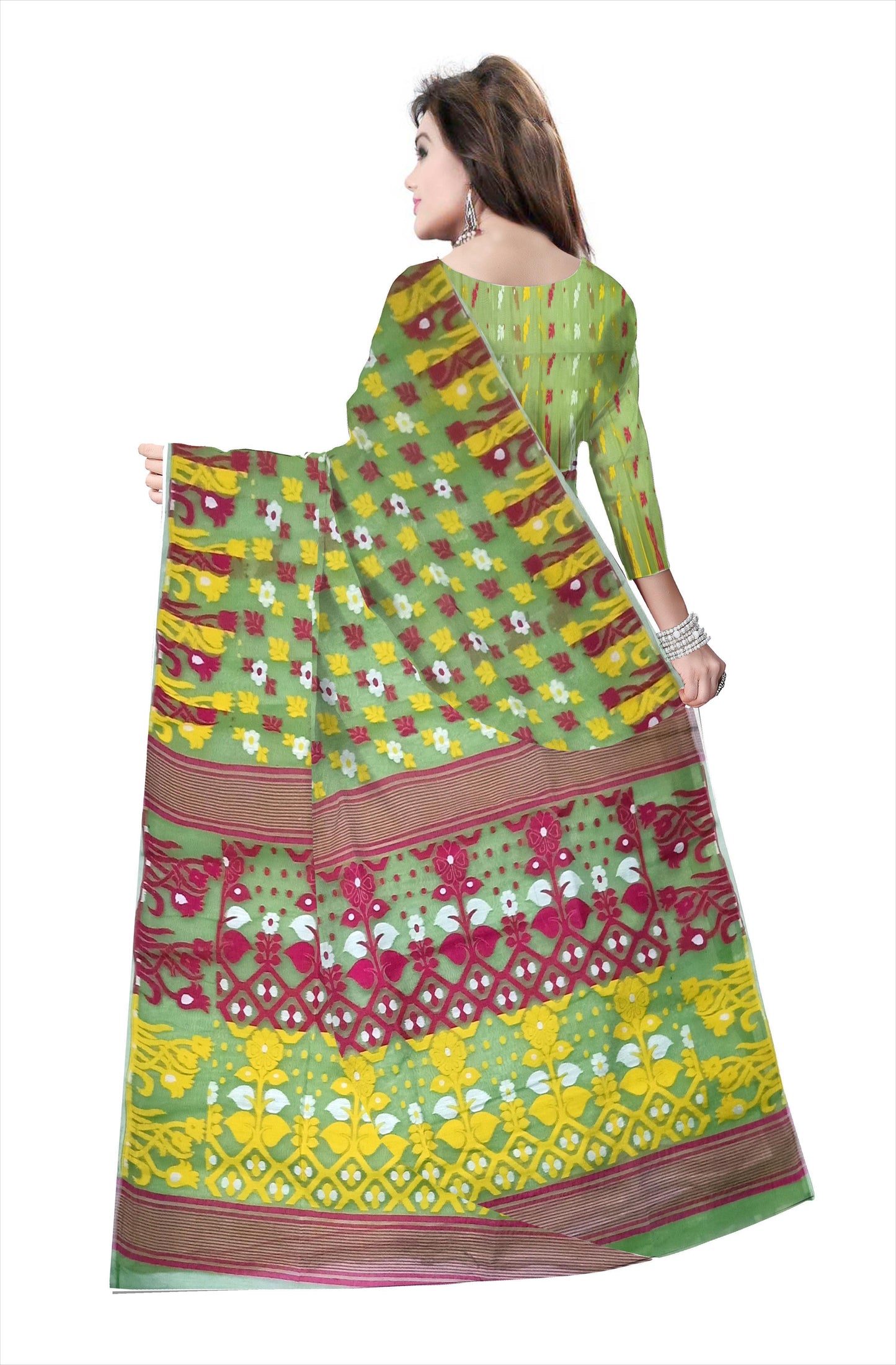 pradip fabrics saree all over dhakai jamdani