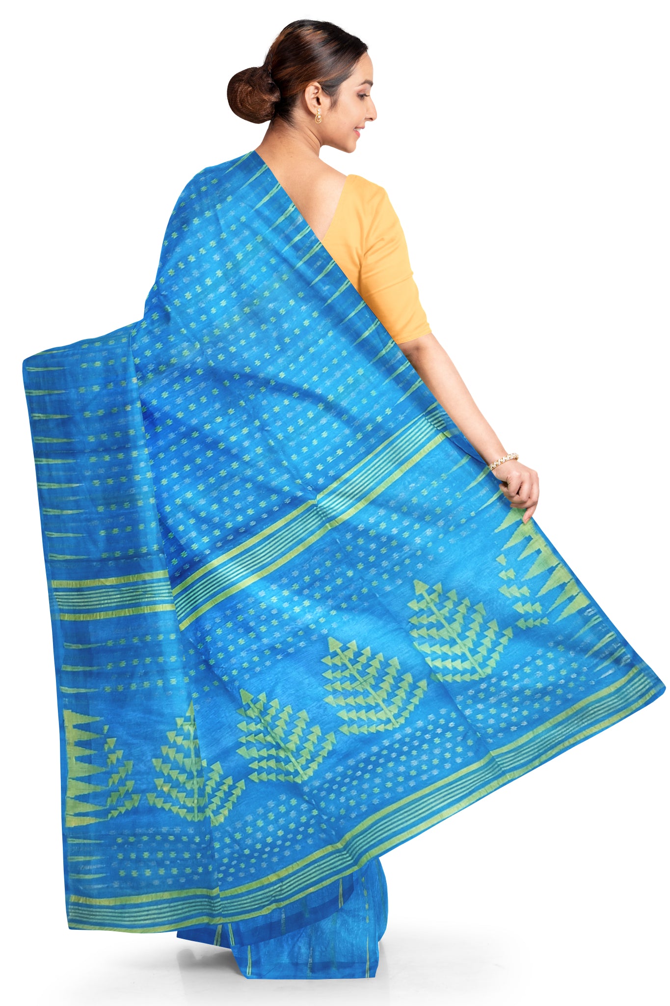 pradip fabrics aqua blue saree