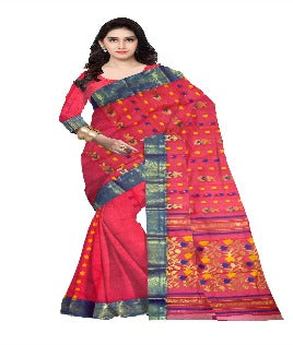 Pradip Fabrics Pure Tant Cotton Sea Green Color Saree