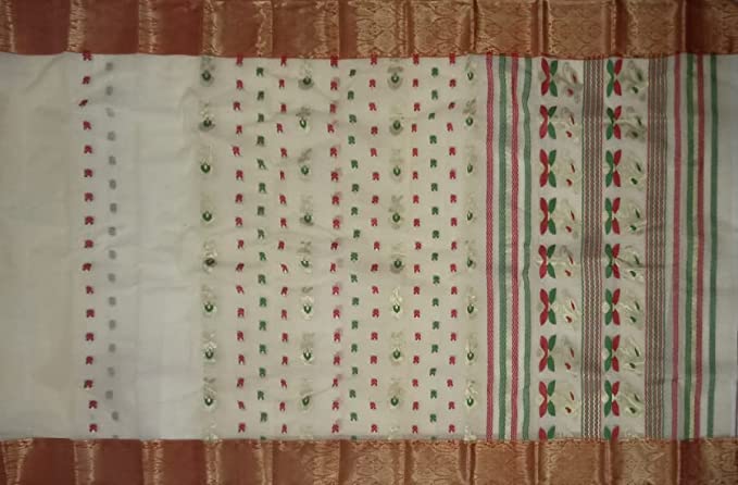 Pradip Fabrics Pure Tant Cotton White Color Saree