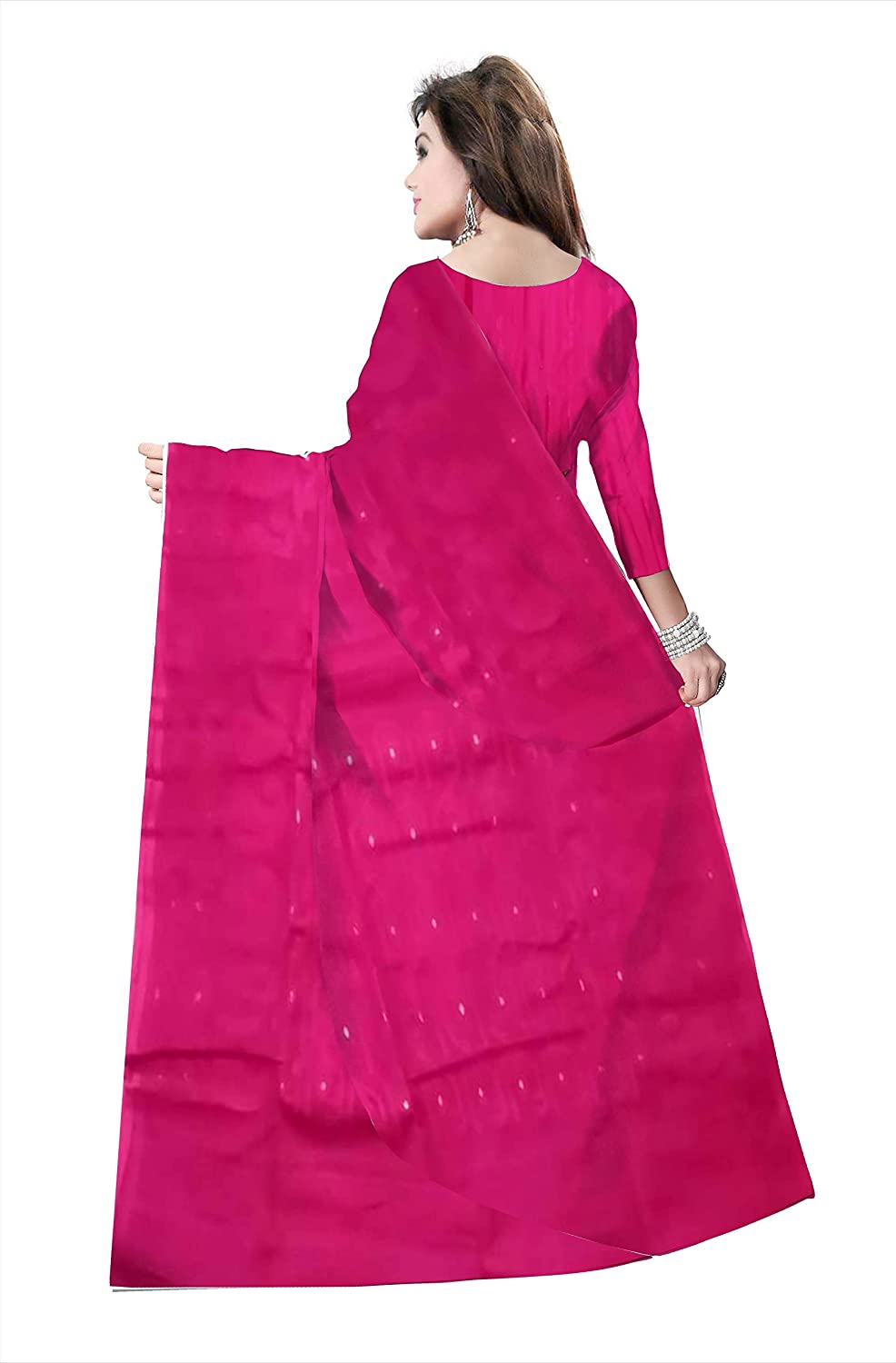 Pradip Fabrics Ethnic Women's Cotton Tant Gap Jamdani Pink Color Saree