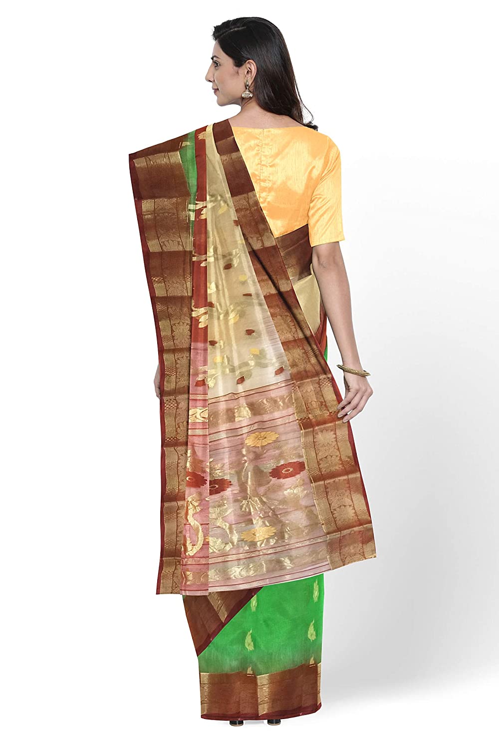 Pradip Fabrics Woven Tant Silk Blend Saree