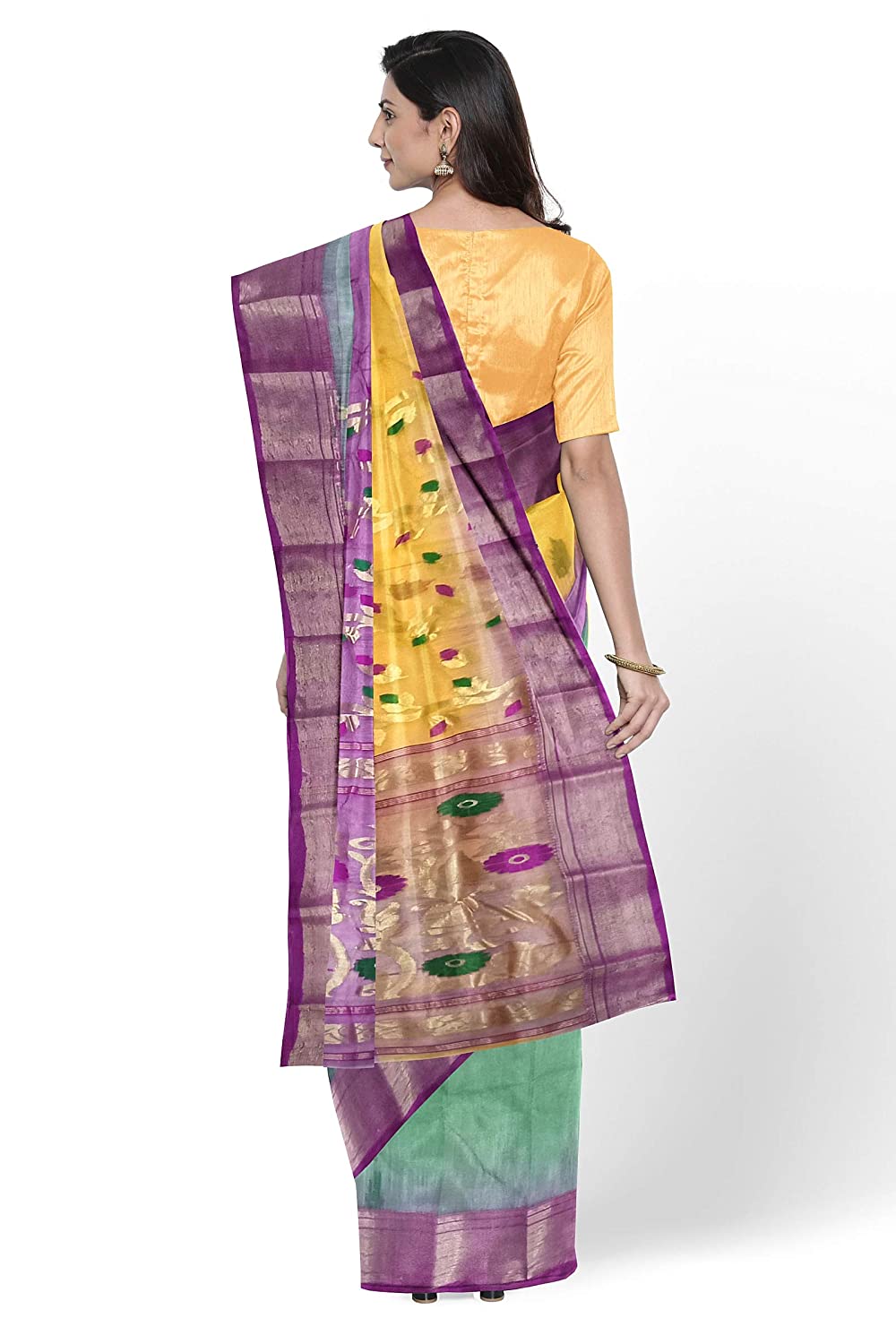 Pradip Fabrics Woven Tant Silk Blend Saree