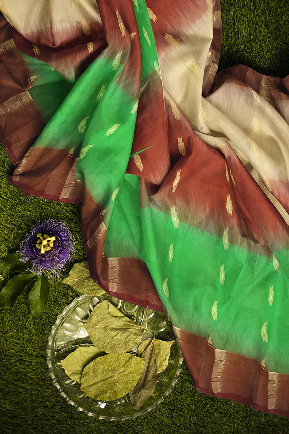 Pradip Fabrics Woven Tant Silk Blend Saree