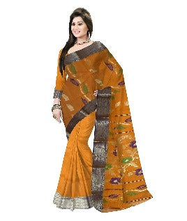 Pradip Fabrics Ethnic Women's Tant Cotton Yellow color Saree