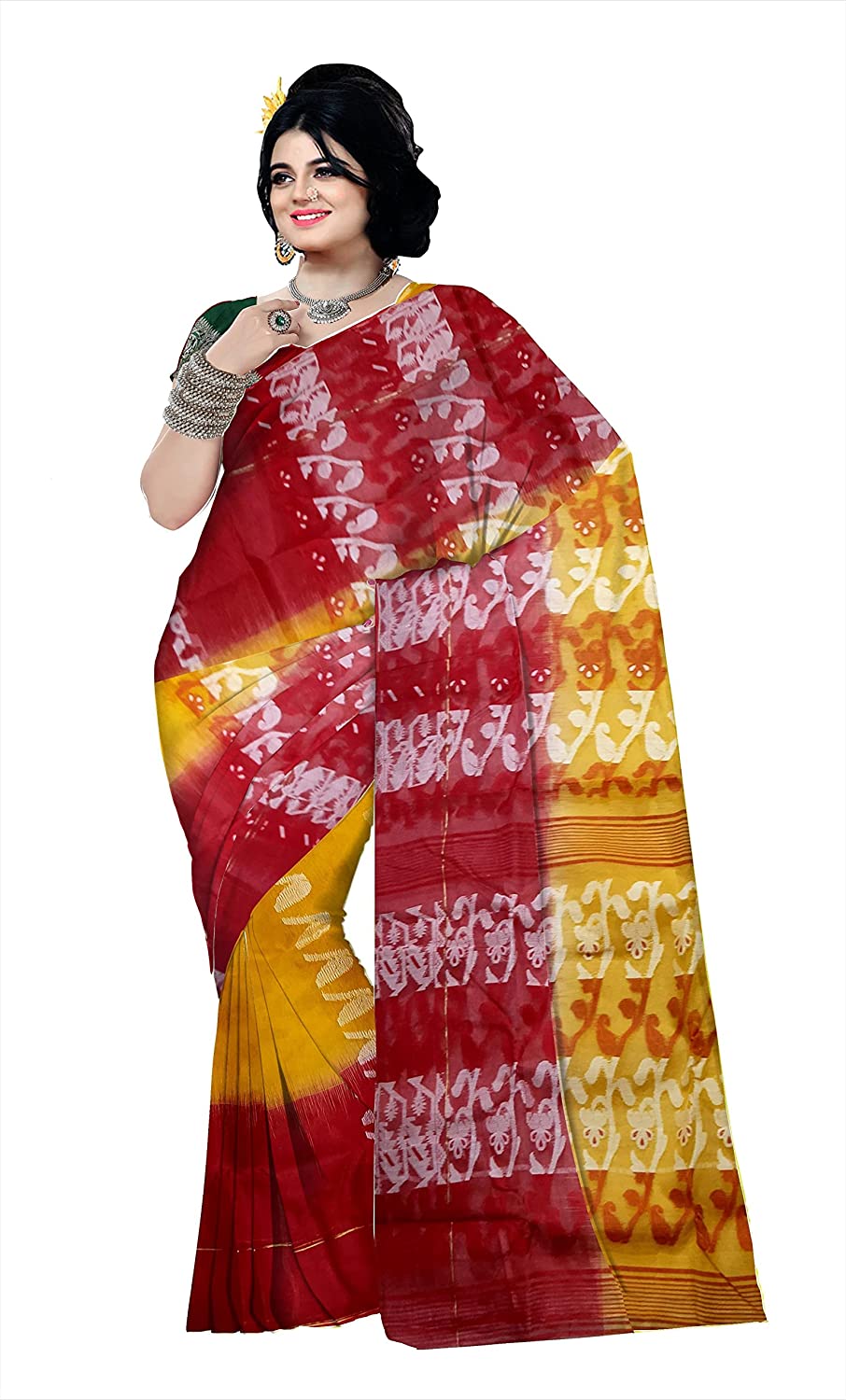 Pradip Fabrics Ethnic Women's Cotton Tant Gap Jamani Saree