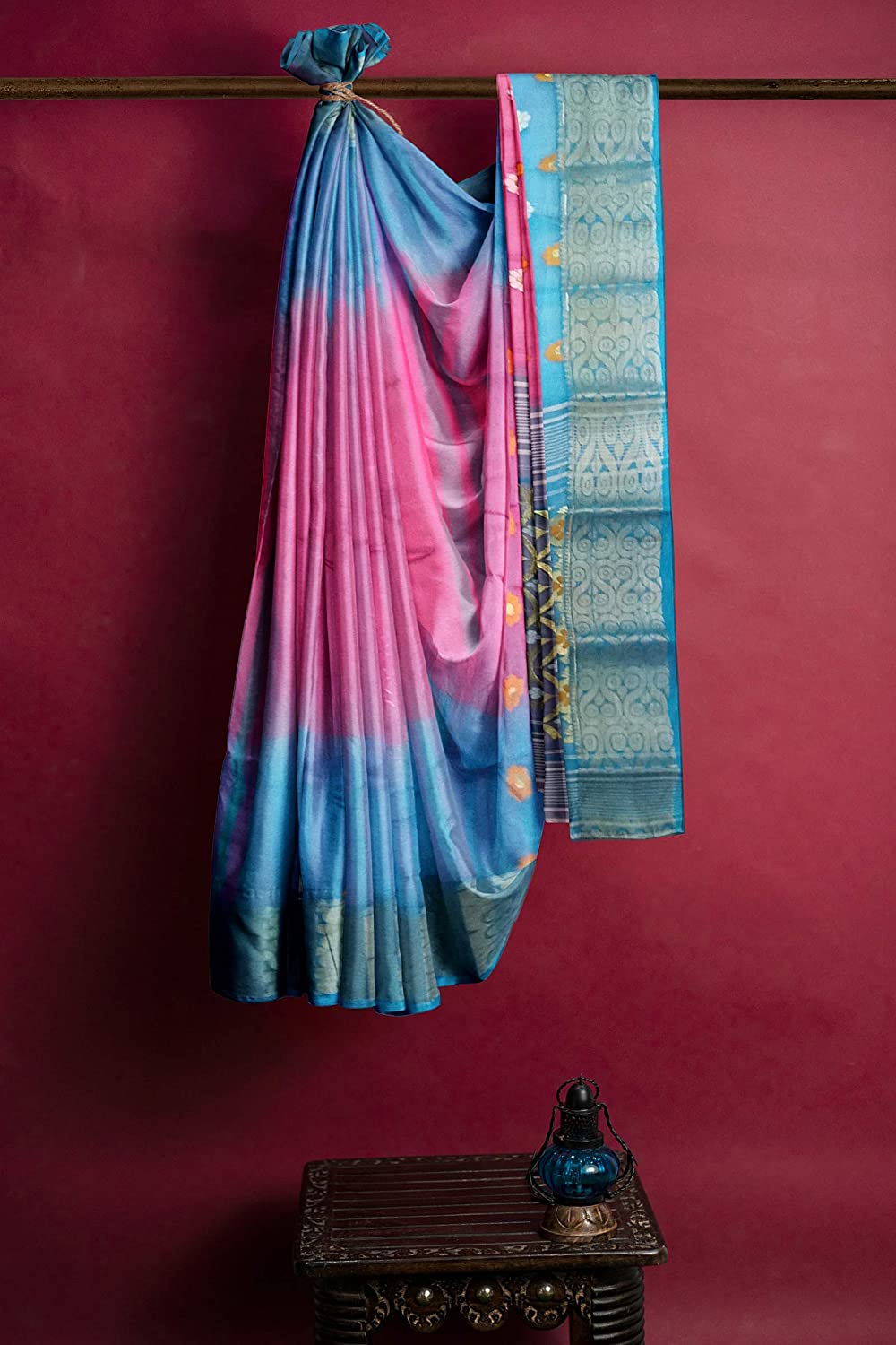 Pradip Fabrics Woven Tant Silk Blend Saree