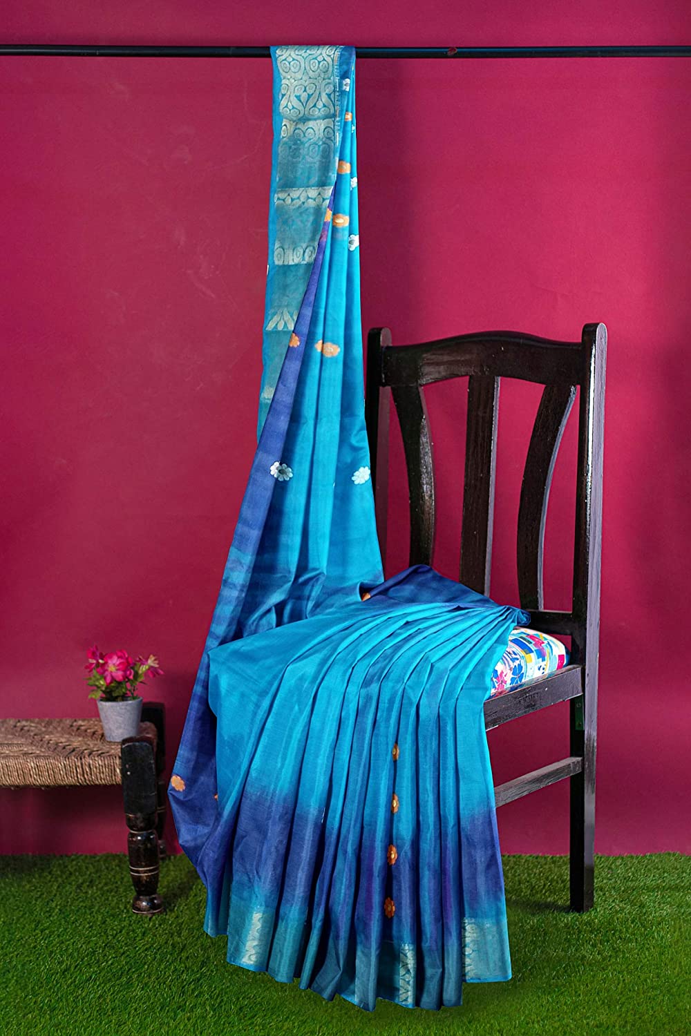 Pradip Fabrics Woven Tant Silk Blend Saree