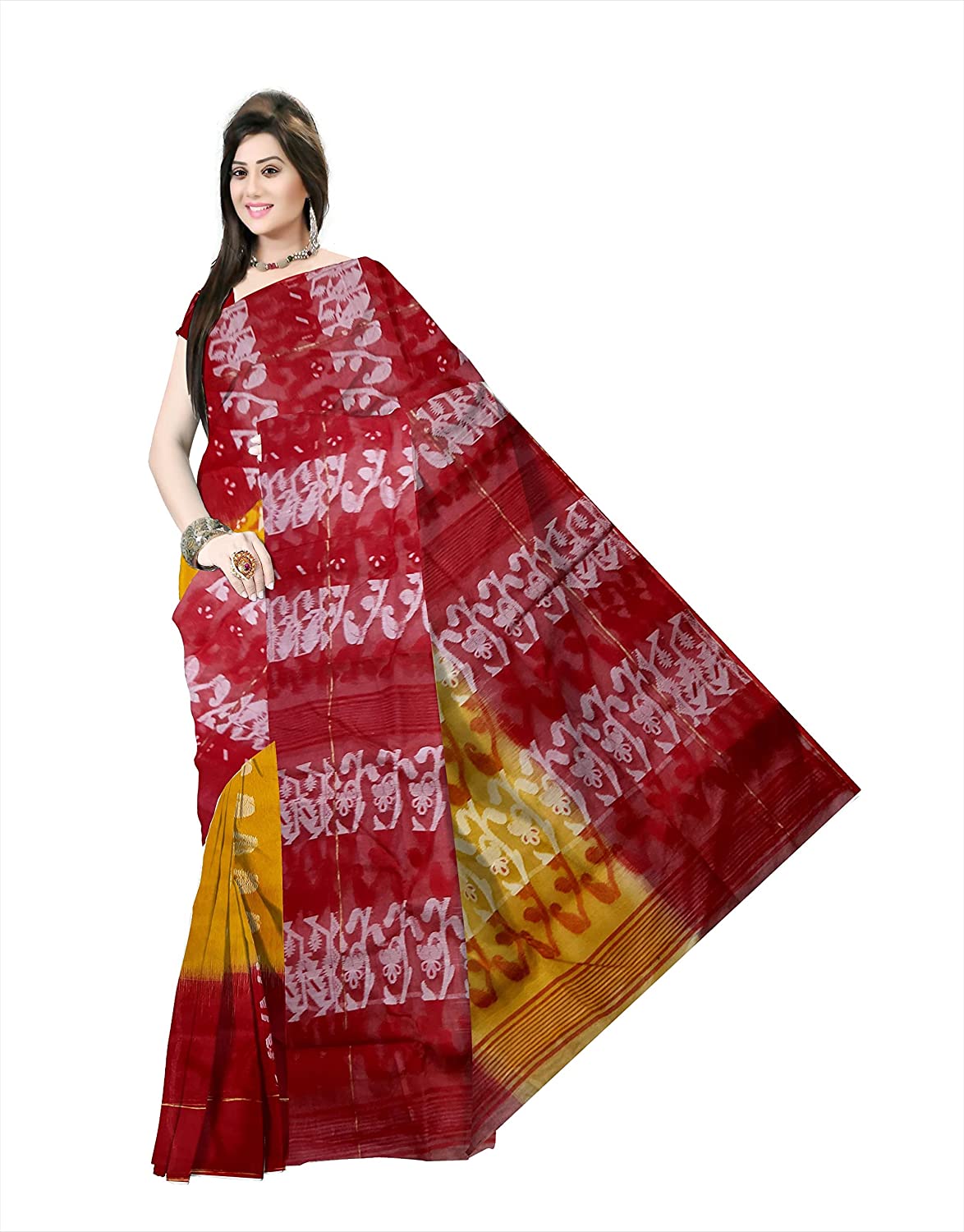 Pradip Fabrics Ethnic Women's Cotton Tant Gap Jamani Saree