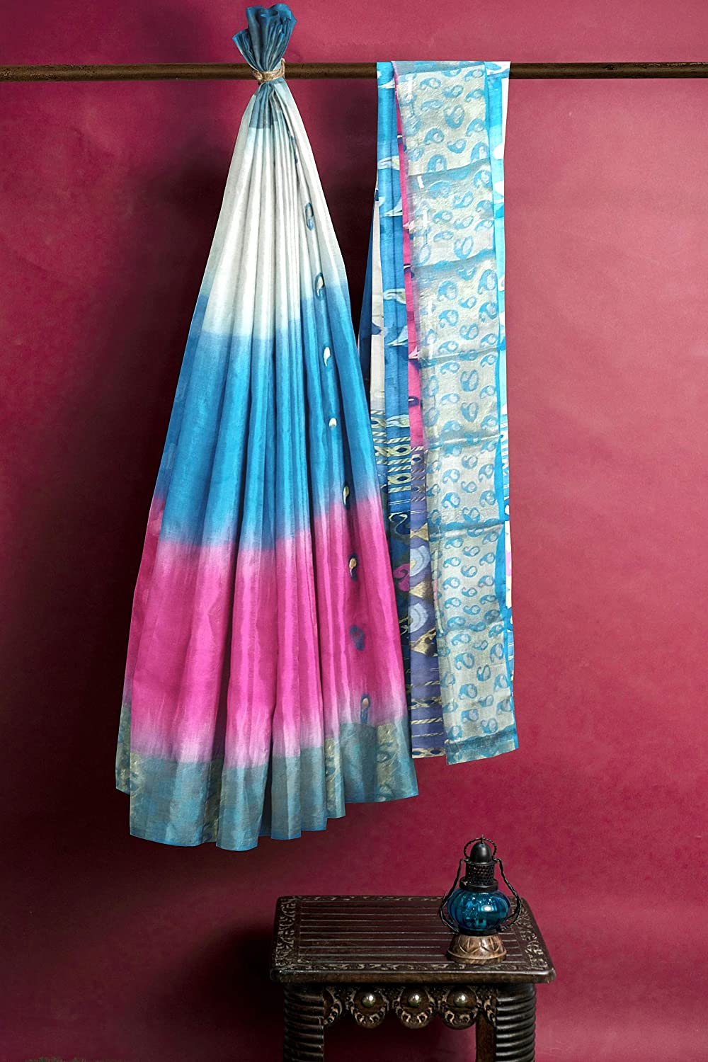 Pradip Fabrics Woven Tant Silk Blend Saree