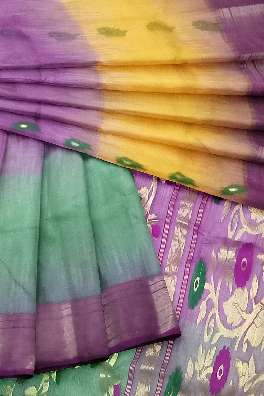 Pradip Fabrics Woven Tant Silk Blend Saree