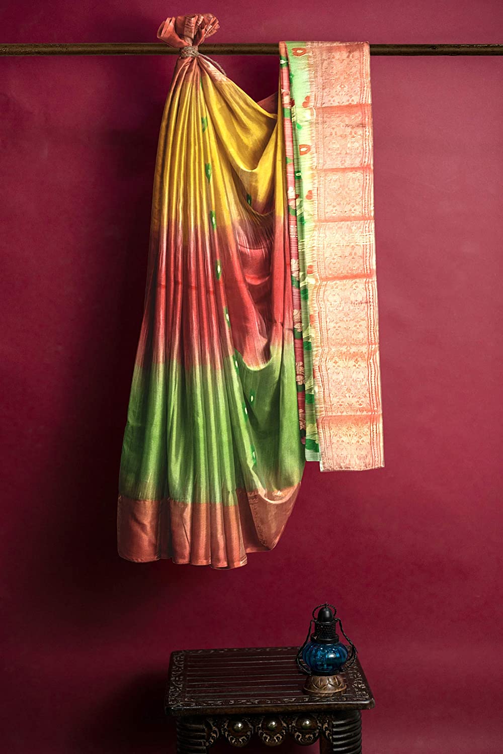 Pradip Fabrics Woven Tant Silk Blend Saree