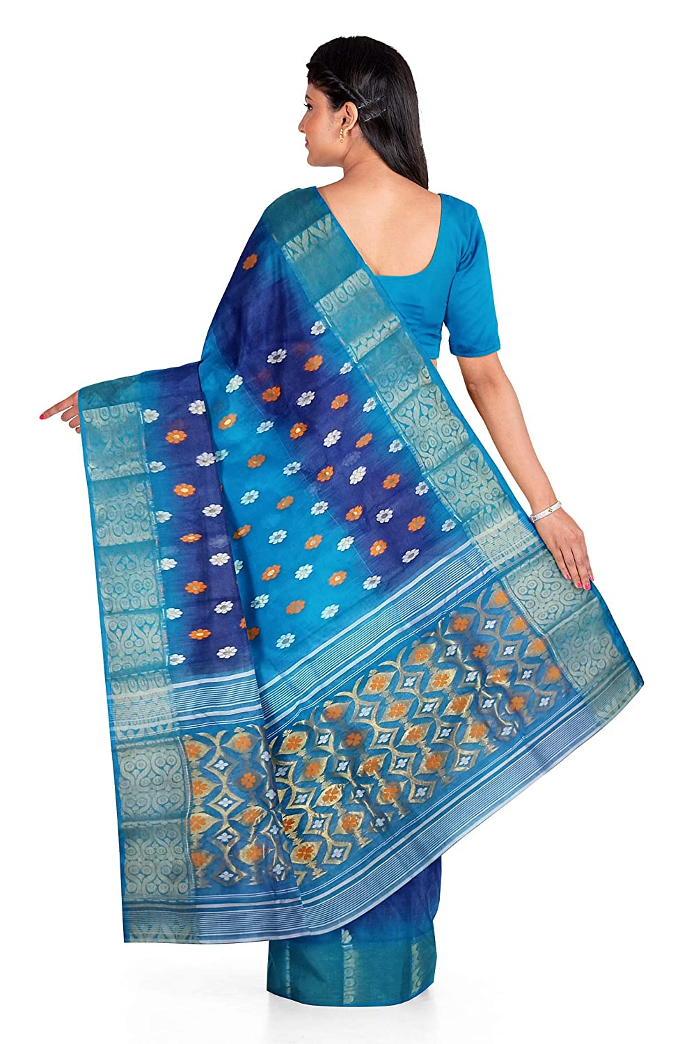 Pradip Fabrics Woven Tant Silk Blend Saree