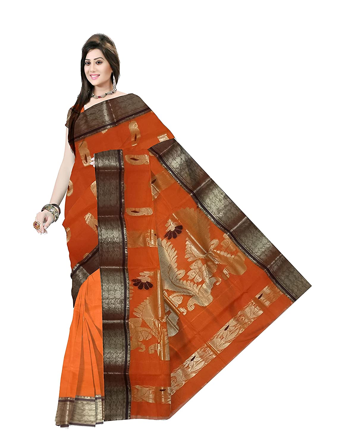 Pradip Fabrics Ethnic Women's Tant Cotton Silk Maroon color Saree