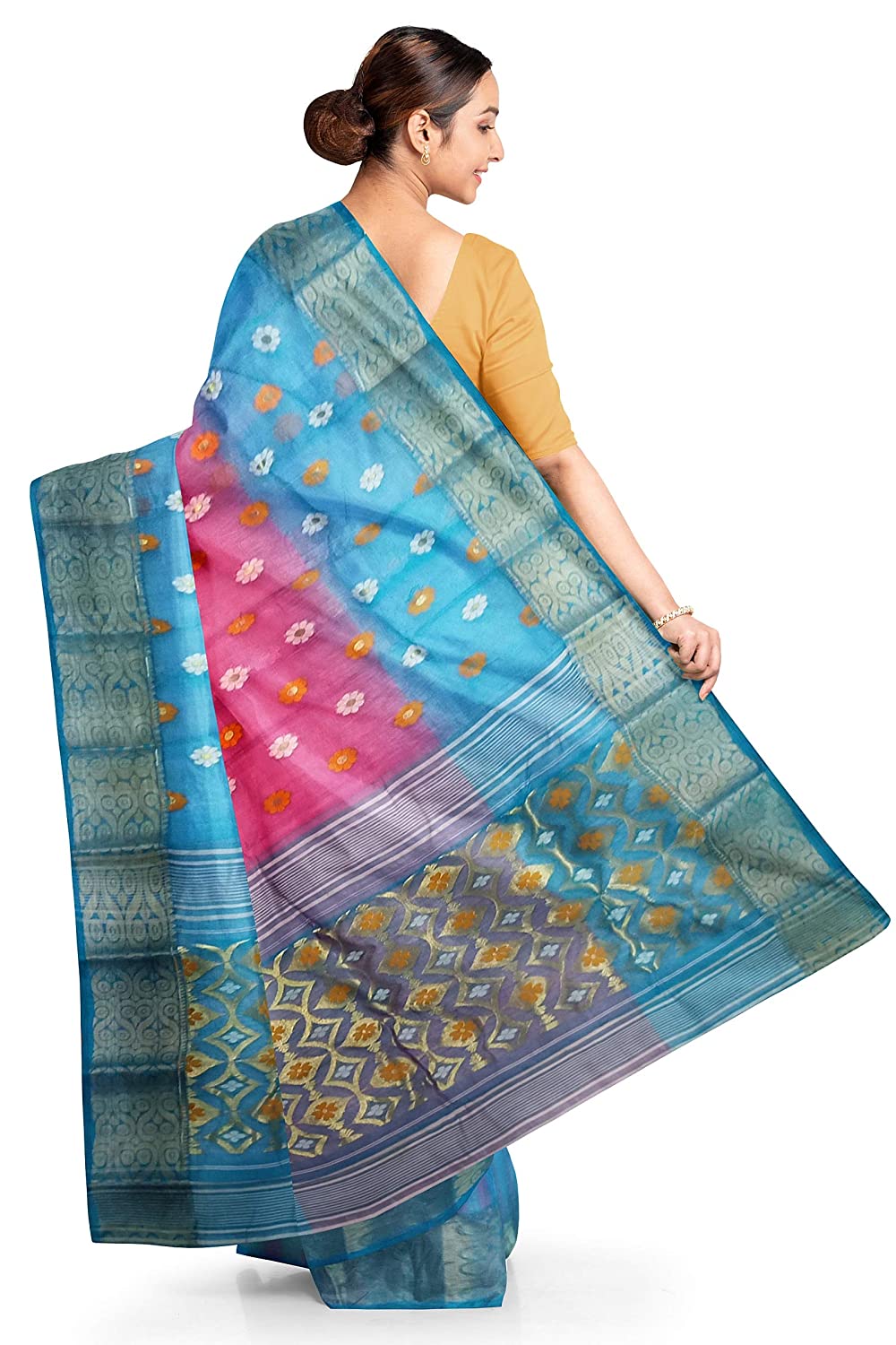 Pradip Fabrics Woven Tant Silk Blend Saree