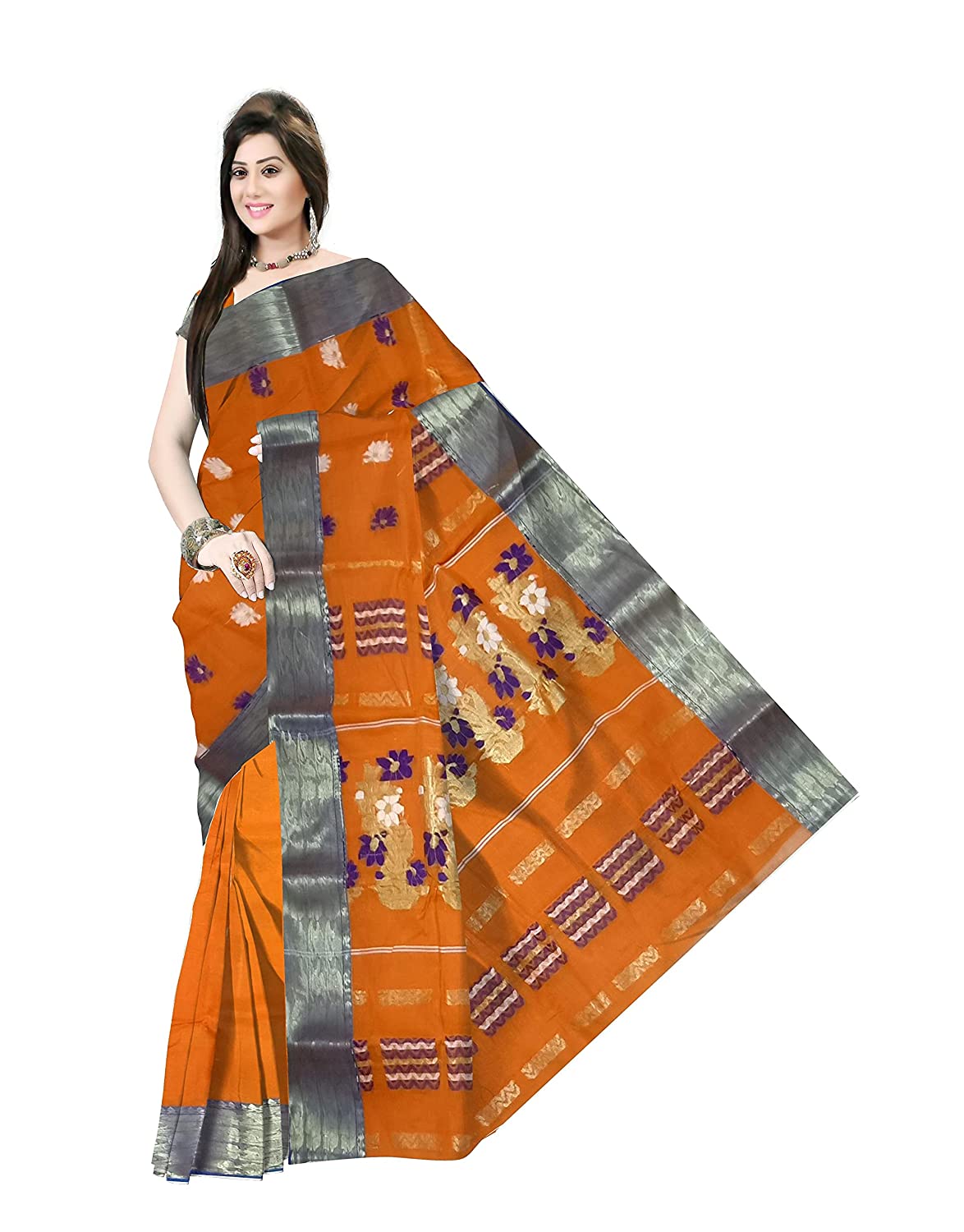 Pradip Fabrics Ethnic Women's Tant Cotton Saree
