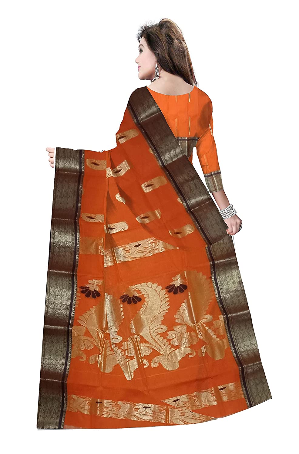 Pradip Fabrics Ethnic Women's Tant Cotton Silk Maroon color Saree