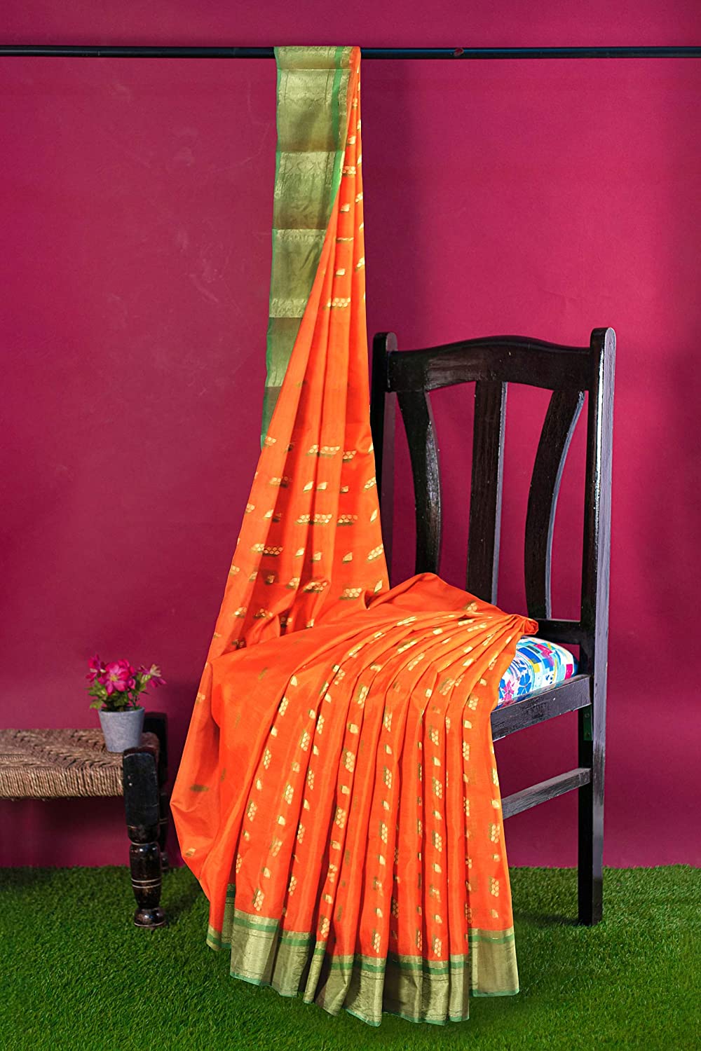 Pradip Fabrics Woven Tant Cotton Blend Saree