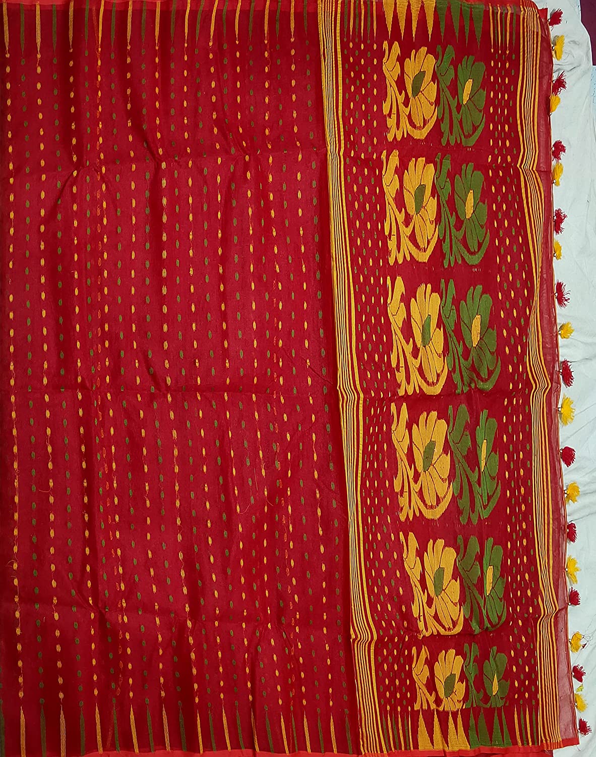 Pradip Fabrics Ethnic Women's jamdani Maroon Color Saree