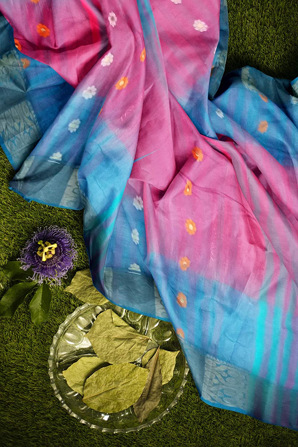Pradip Fabrics Woven Tant Silk Blend Saree