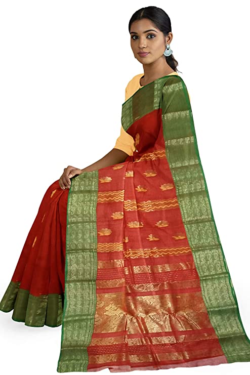 Pradip Fabrics Woven Tant Cotton Blend Saree
