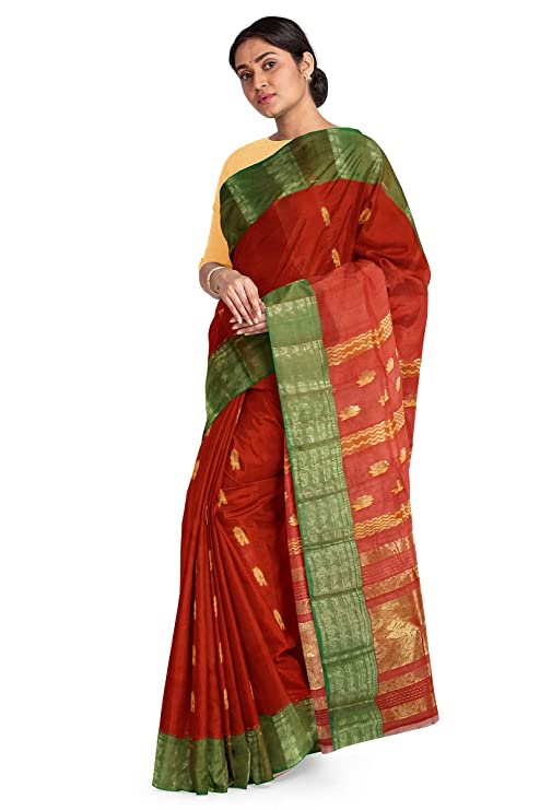 Pradip Fabrics Woven Tant Cotton Blend Saree