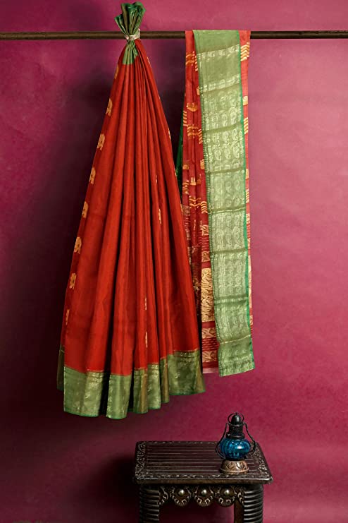 Pradip Fabrics Woven Tant Cotton Blend Saree