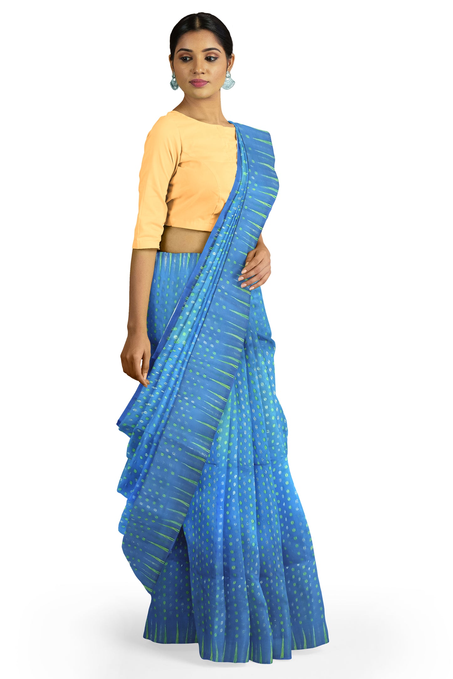 Pradip Fabrics Ethnic Women's Tant Jamdani Light Blue Color Saree