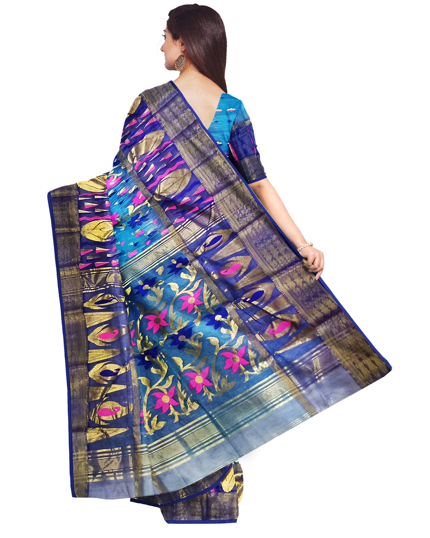 Lata Design Pallu and Zari Border Saree