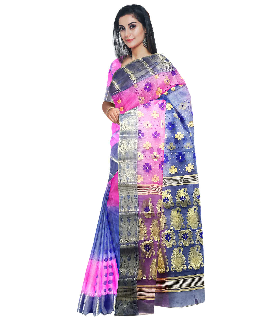 floral design pallu under 3500