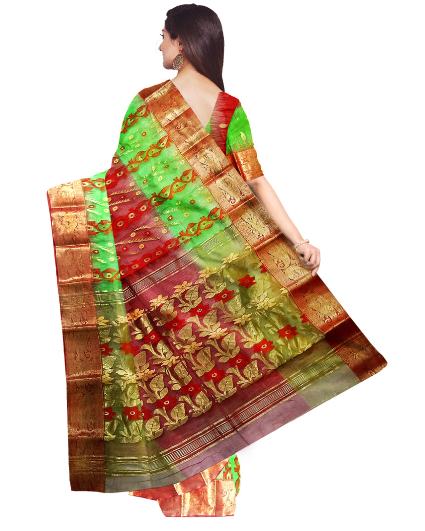 bengal handloom tant tussar silk 2d bumper saree