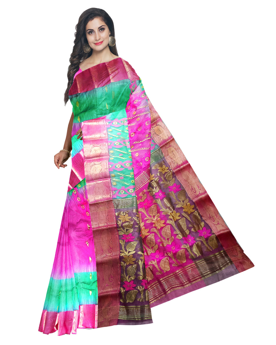 bengal handloom tant tussar silk 2d bumper saree