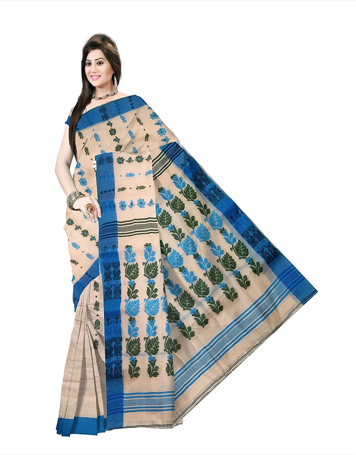 bengal handloom tant tussar silk saree