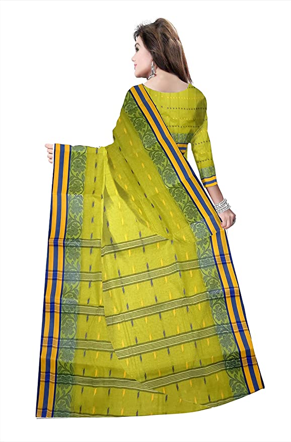 Pradip Fabrics Ethnic Women's Cotton Tant Light Green Color Saree