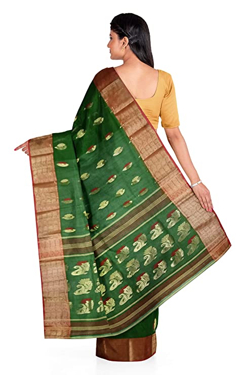 Pradip Fabrics Printed Tant cotton Silk Blend Saree